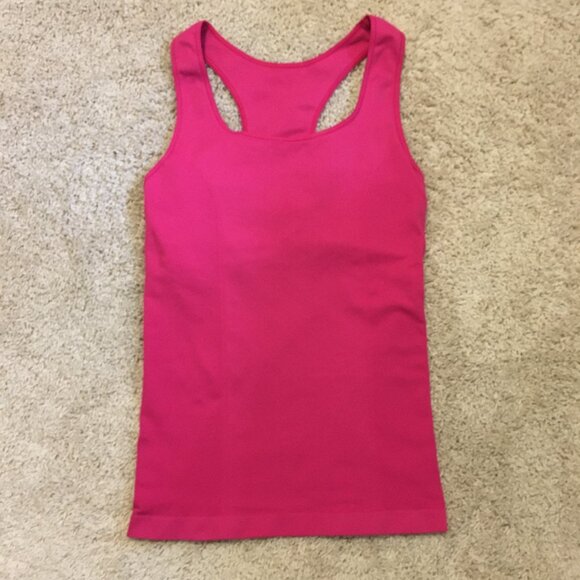 Hot Pink Barbiecore Stretchy Racerback Back Tank Top With Inbuilt Bra - Picture 8 of 11
